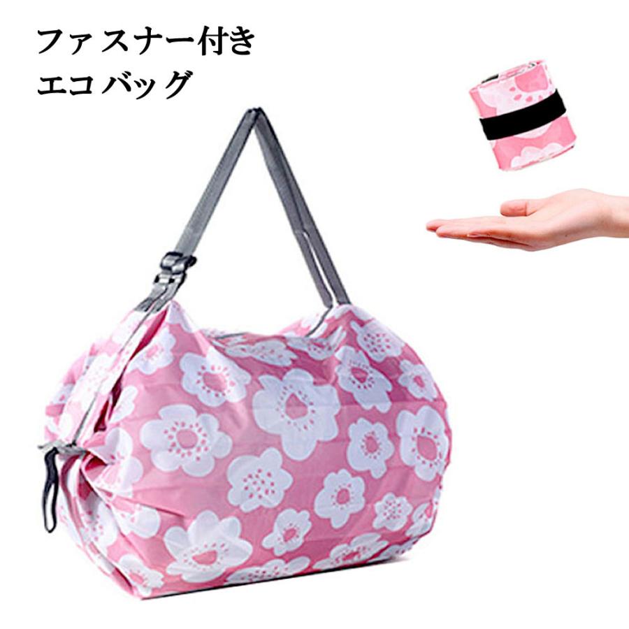 エコバッグ 桜 ピンク ファスナー付きトートバッグ 大容量 防水加工