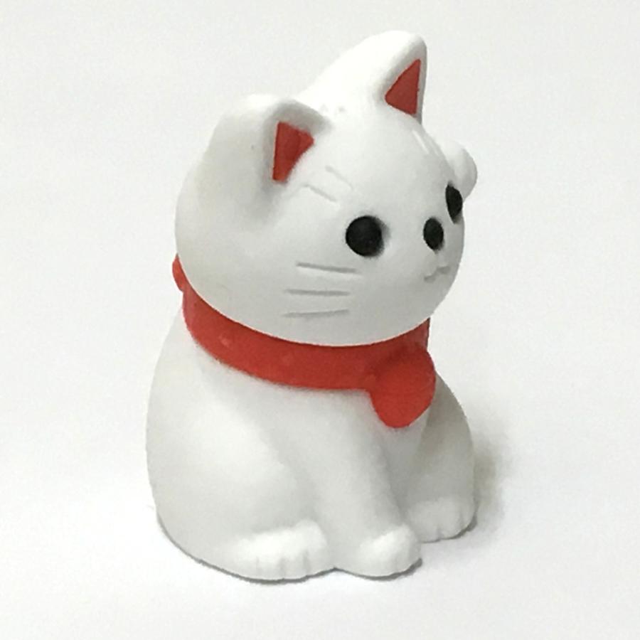 招き猫 白 ミニサイズ 3.2cm おもしろ 消しゴム 縁起物 開運招福 開店