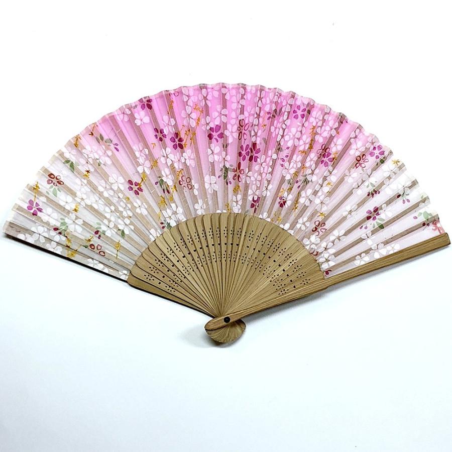 開運扇子 満開桜 ピンク（プラケース入り）メール便 送料無料 : 日本の