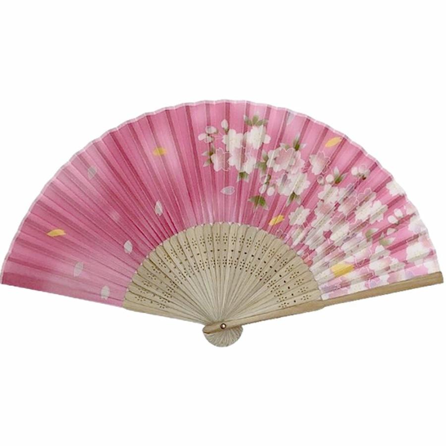 開運扇子 桜（さくら）花見 ピンク（プラケース付き）メール便 送料