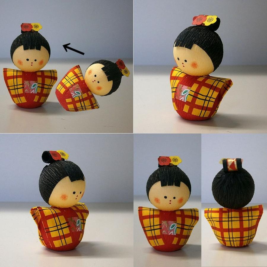日本のおみやげ民芸玩具起き上がりこぼし人形 小町 メール便 送料無料