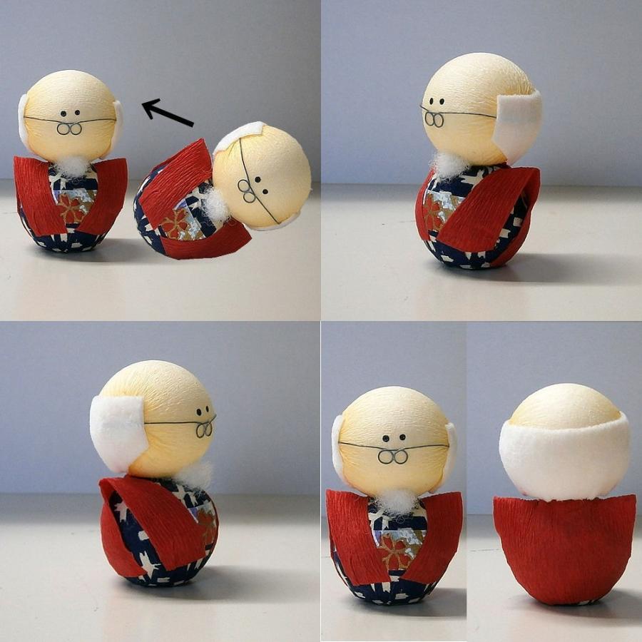 日本のおみやげ民芸玩具起き上がりこぼし人形 お爺さん メール便 送料