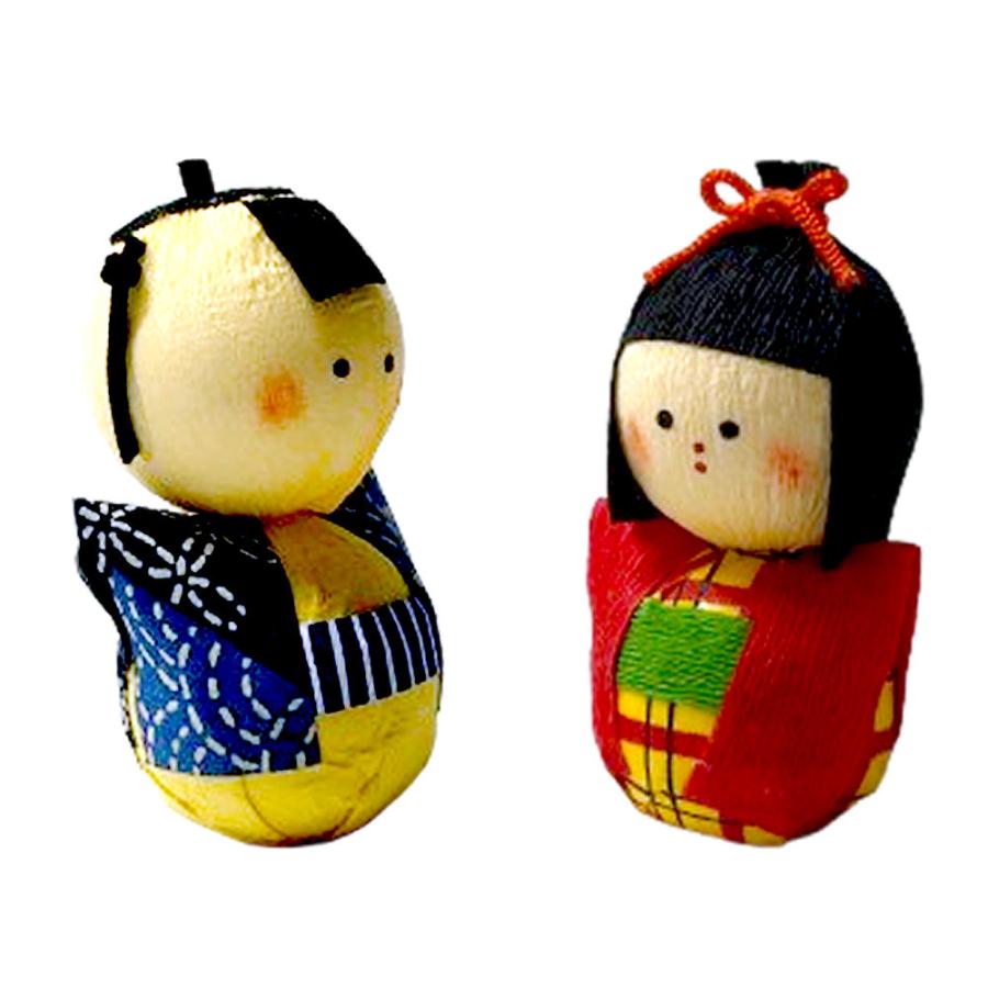 起き上がりこぼし人形 わらべ 男の子 女の子 ペアセット 童 日本製