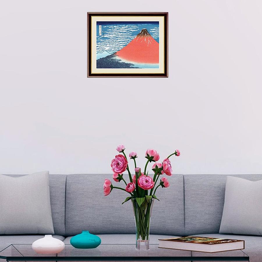 絵画額 富士山 額絵 葛飾北斎 凱風快晴 赤富士 額飾り 大サイズ52cm