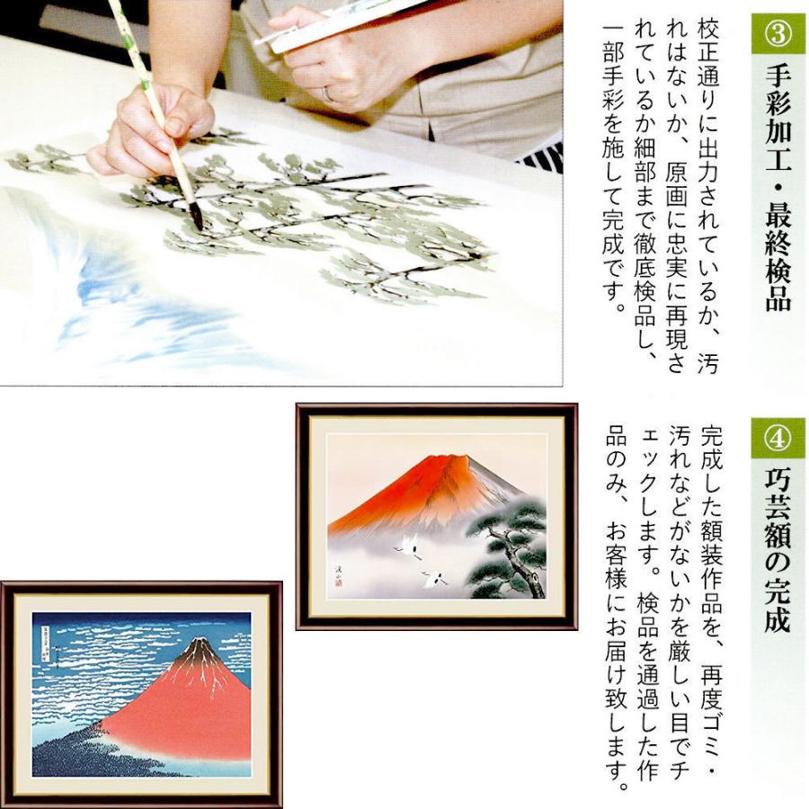 絵画額 富士山 額絵 葛飾北斎 凱風快晴 赤富士 額飾り 大サイズ52cm