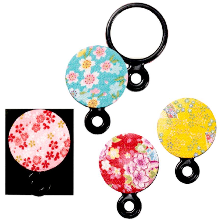 【縁起物】　手持鏡 ちりめん友禅のミニ手鏡 縮緬ミニ手鏡 持ち歩きしやすい手鏡 和風 民芸