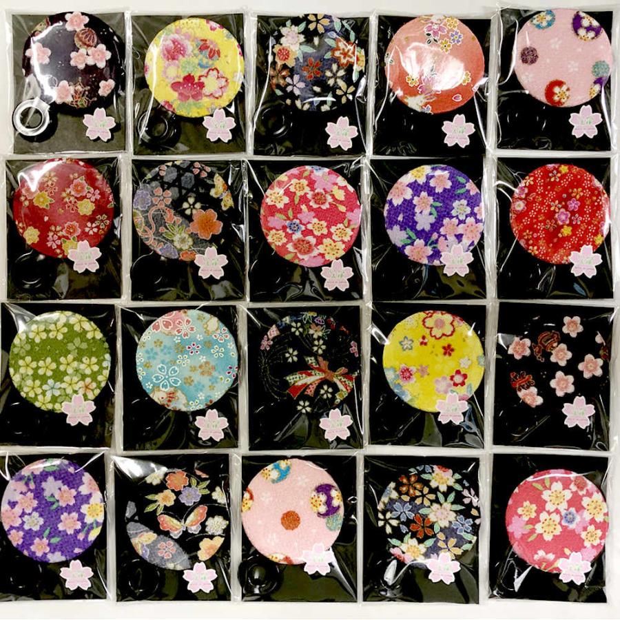 ちりめん友禅のミニ手鏡 縮緬ミニ手鏡 持ち歩きしやすい手鏡 和風 民芸
