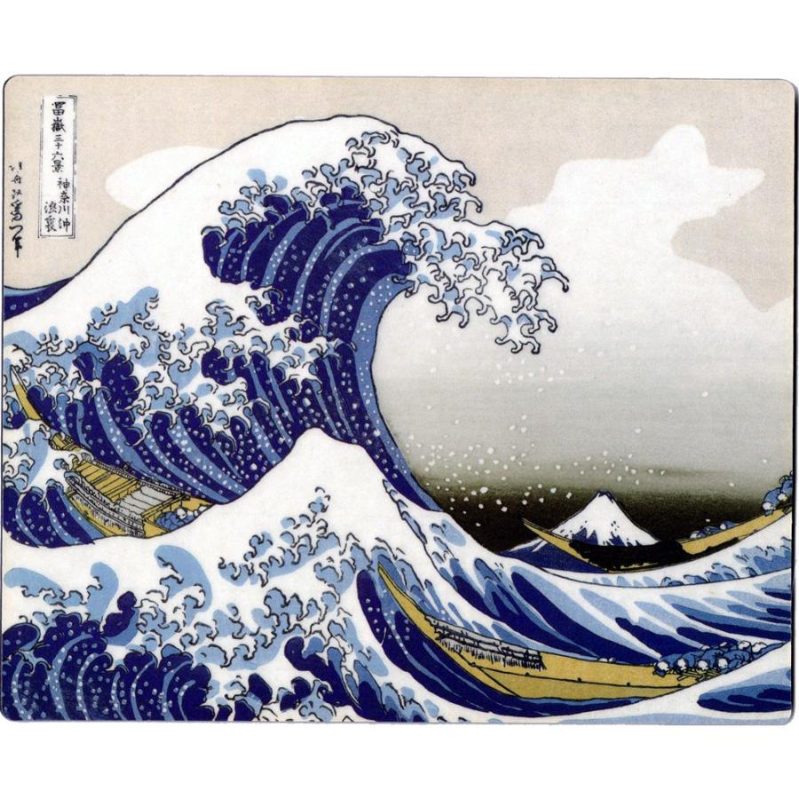 マウスパッド 版画 葛飾北斎 神奈川沖浪裏 波裏日本製 浮世絵 北斎 木