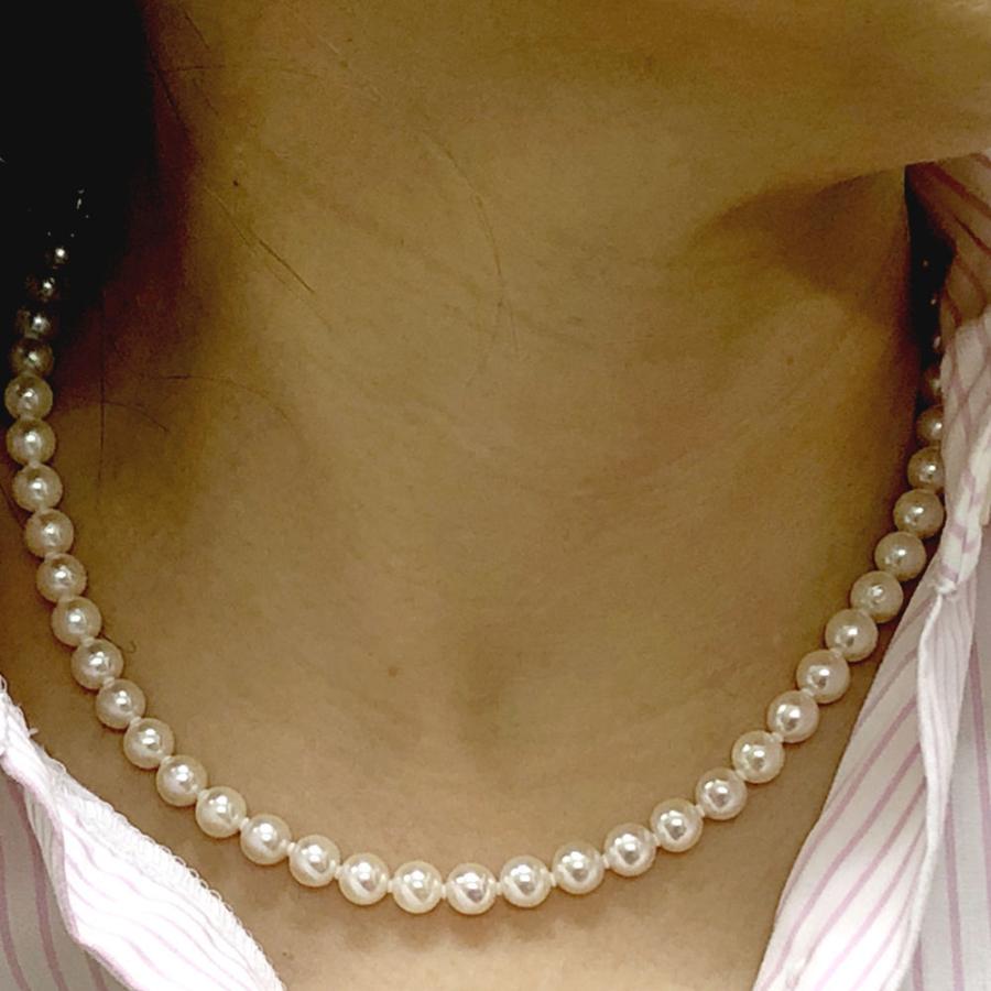 アコヤ本真珠ネックレス P3065n 6.5〜7.0mm パールネックレス 真珠 冠