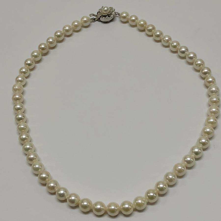 アコヤ本真珠ネックレス P3075n 7.5〜8.0mm<br>パールネックレス 真珠 