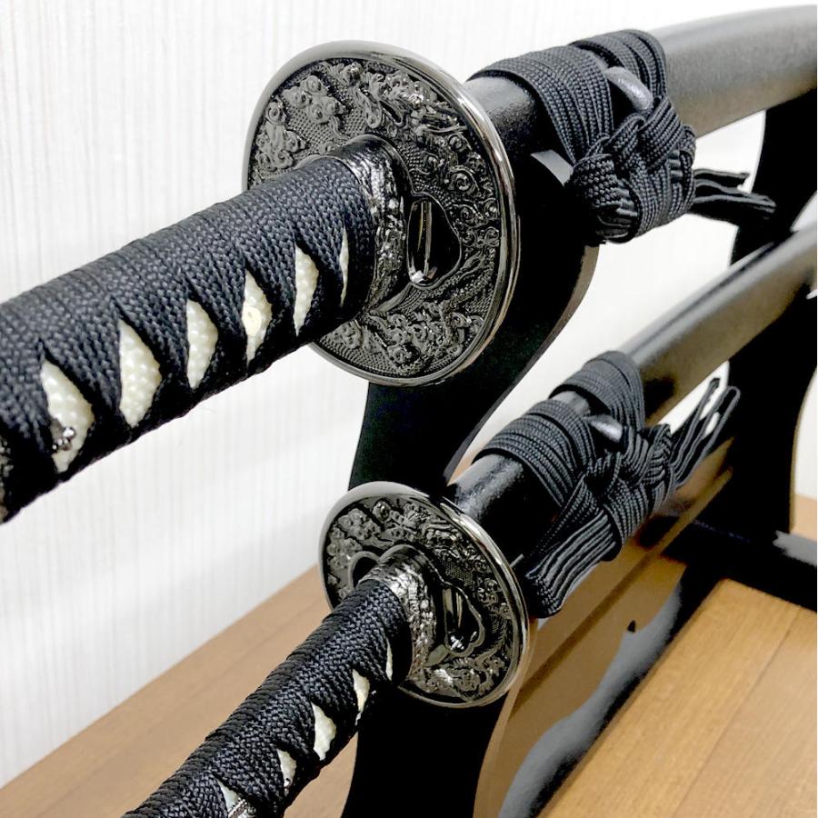 日本刀(美術鑑賞用模造刀)大刀・小刀2本セット 黒石目 新 日本刀(美術鑑賞用模造刀)大刀・小刀2本セット 黒石目 新