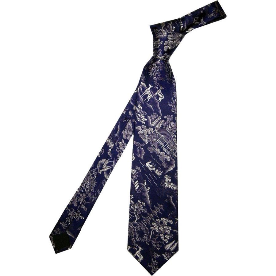 高級織物ネクタイ 和柄 雅山水 みやびさんすい） 紫 メール便 送料無料