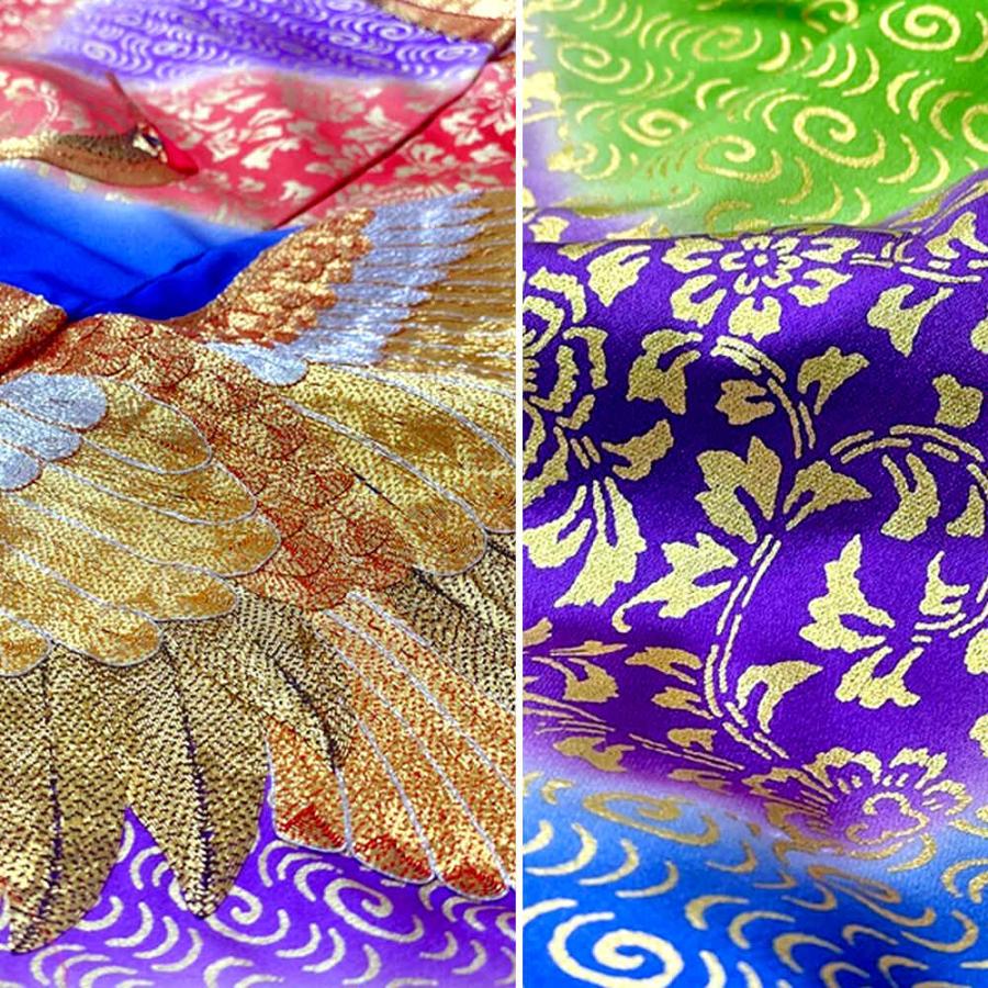 花嫁打掛 正絹 紫・金 鶴刺繍