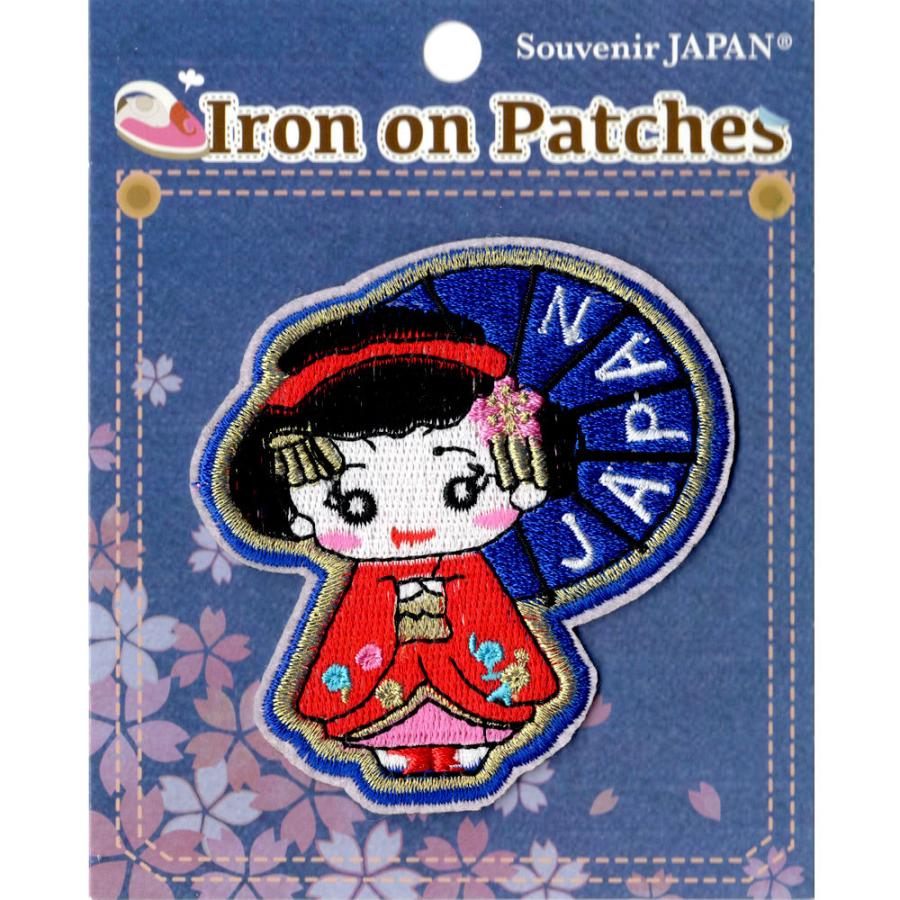 ワッペン 舞妓 JAPAN 和柄ワッペン アイロン式ワッペン 刺繍ワッペン