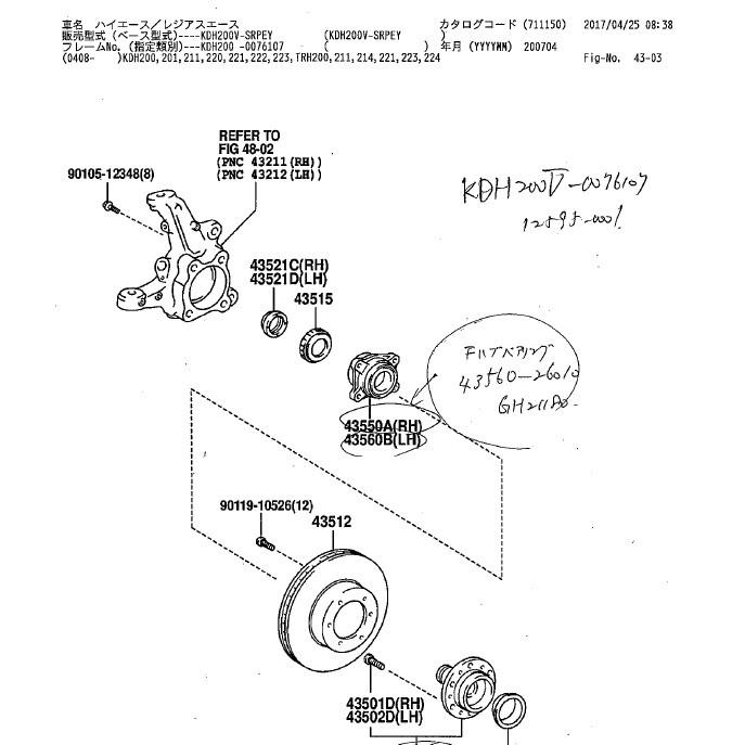 GMB製 フロントハブベアリングユニットGH20360（40210-VW000）