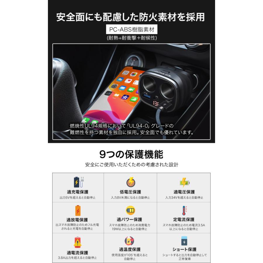 Quick Charge 3.0 カーチャージャー 増設 シガーソケット 2連 急速 type-c USB PD 延長 車載 車 充電器 :1480-549-426:JAPAN AVE Yahoo!ショッピング店 - 通販 - Yahoo!ショッピング Quick Charge 3.0 カーチャージャー 増設 シガーソケット 2連 急速 type-c USB PD 延長 車載 車 充電器 :1480-549-426:JAPAN AVE Yahoo!ショッピング店 - 通販 - Yahoo!ショッピング