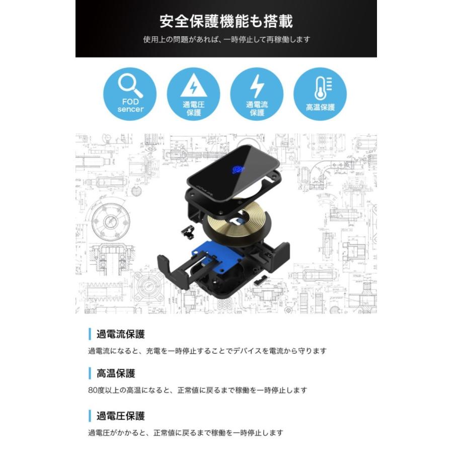 スマホホルダー 車 車載ホルダー 自動開閉 携帯 ワイヤレス充電 Qi 自動開閉 センサー 車載 スマホ スタンド ワイヤレス 充電器 吸盤 iPhone Andoid | JAPAN AVE. | 12