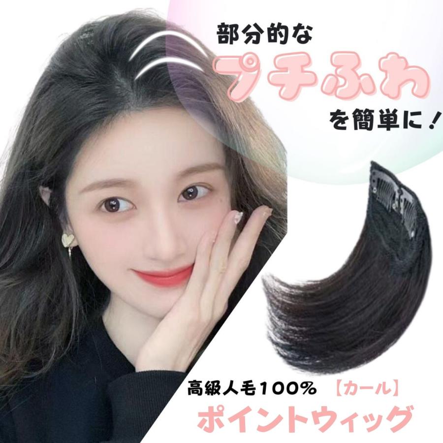 ワンタッチ ミニ付け毛 カール3個セット 人毛100% 頭頂部 ワンタッチ ミニ付け毛 カール3個セット 人毛100% 頭頂部