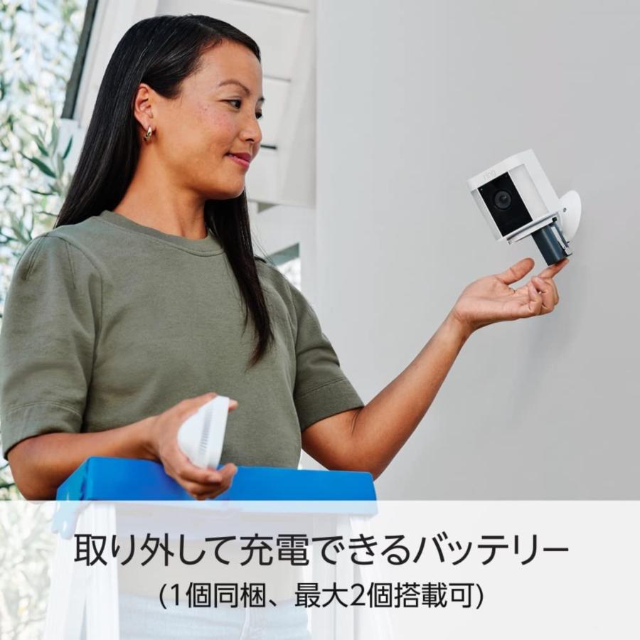 Ring　Spotlight　Cam　Plus　アマゾン　スポットライトカム　プラス　センサーライト　リング　屋外カメラ　ホワイト　Battery　双方向音声　バッテリーモデル　新品