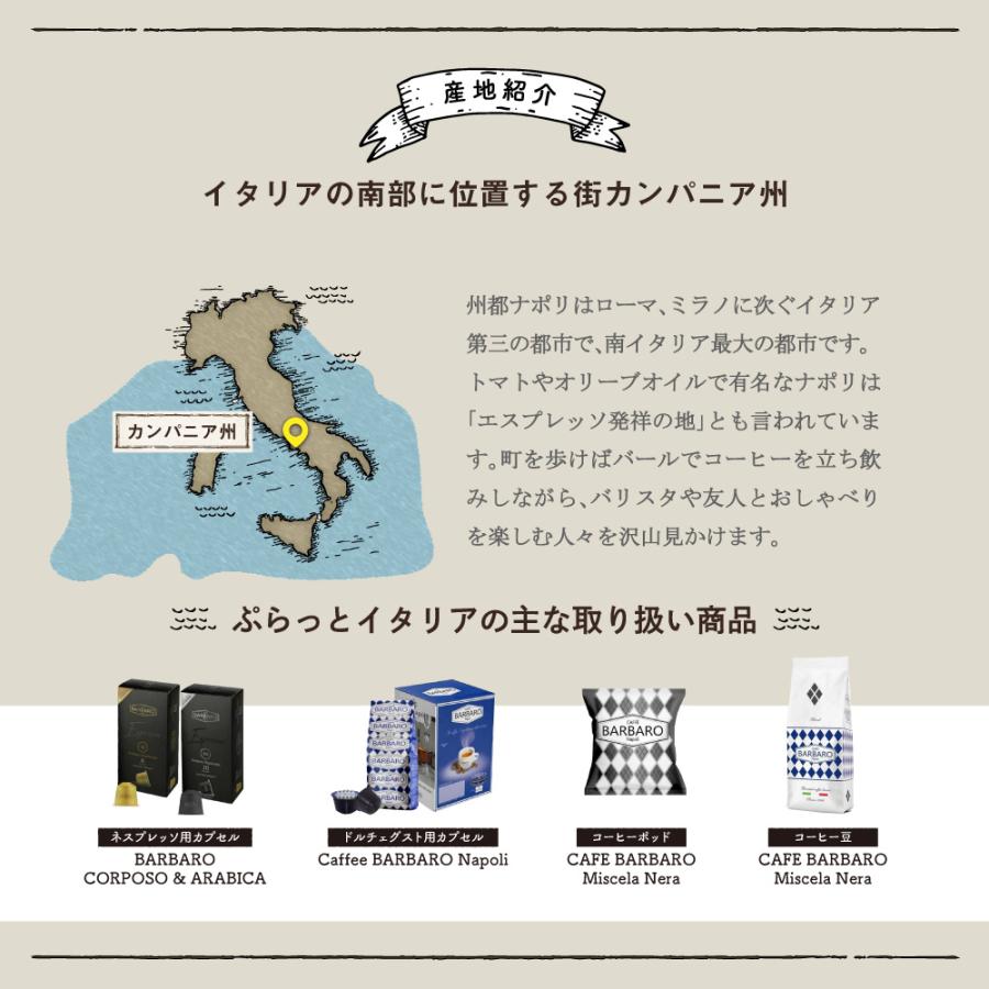 ネスプレッソ カプセル コーヒー イタリア産 Barbaro Arabica 互換 コーヒーカプセル 1種100カプセル Made in Italy 送料無料｜japancapsule｜10