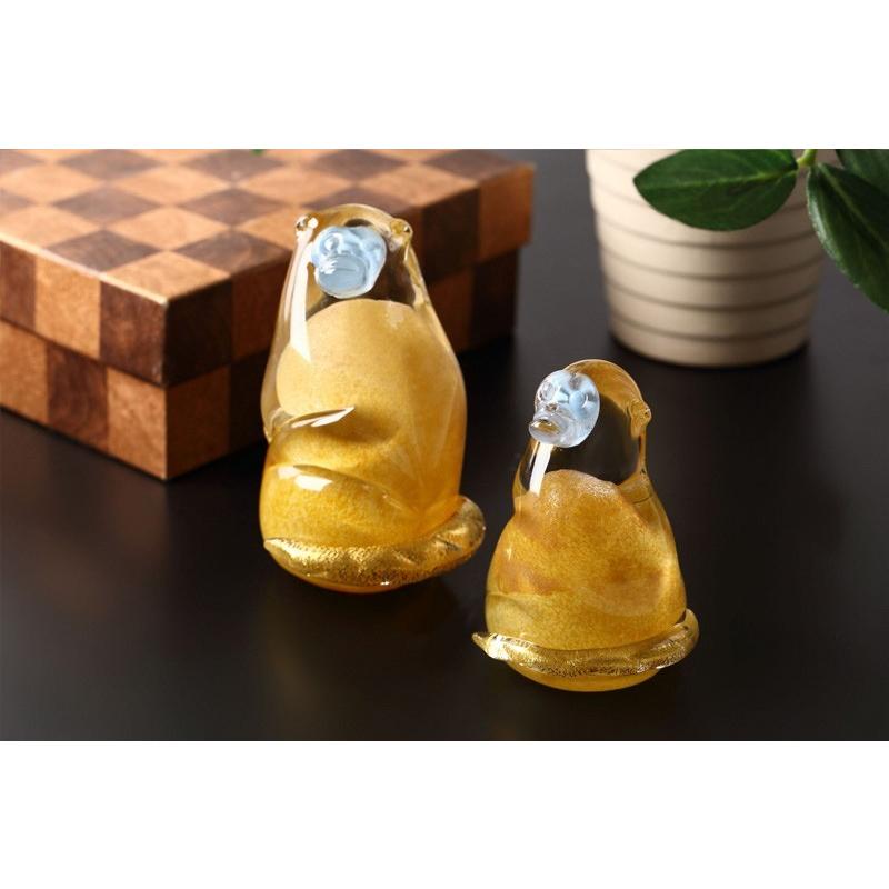 ガラスの干支の置物 金糸猴親子 ff-200-79 手作りガラス細工 記念日 プレゼント クリスマス 花以外 | ブランド登録なし | 02