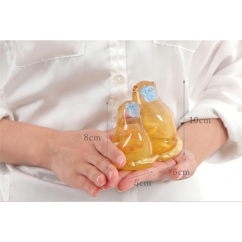 ガラスの干支の置物 金糸猴親子 ff-200-79 手作りガラス細工 記念日 プレゼント クリスマス 花以外 | ブランド登録なし | 03