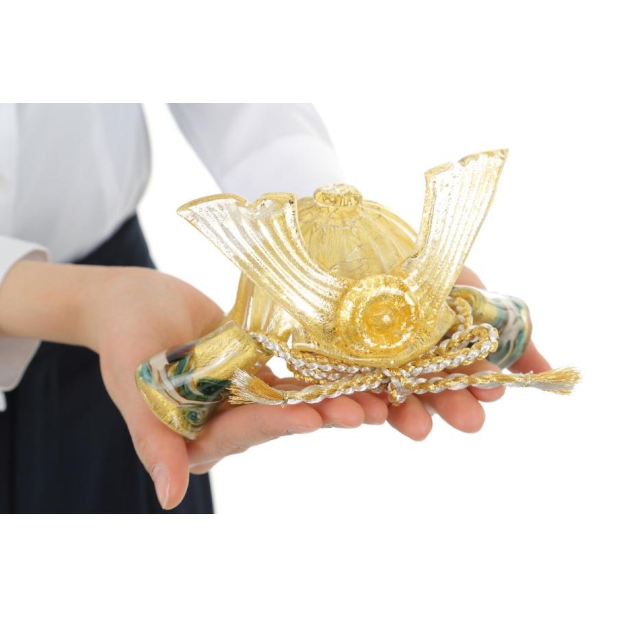ガラス 兜 琳派流水紋 硝子兜 五月人形 ５月人形 子供の日 コンパクト 小さい 硝子 出産祝いギフトFF-kabu-rinpa 送料無料 初節句 | ブランド登録なし | 01