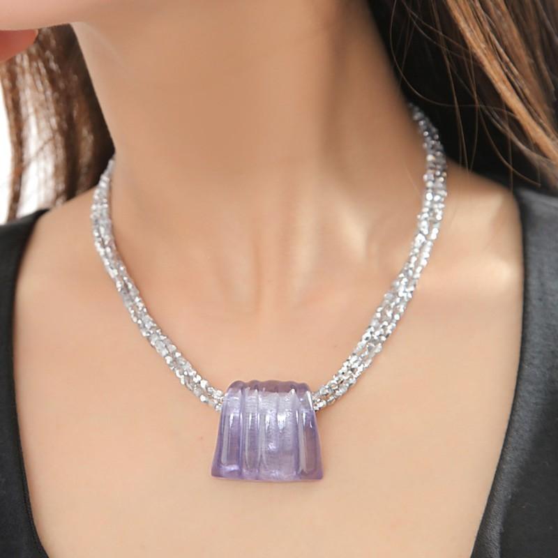 ガラスのジュエリー 漣ライラック ネックレス 手作りガラス細工 ギフト プレゼント FF-lilac-ripple FUSION FACTORY 送料無料 花以外 誕生日 | ブランド登録なし | 03