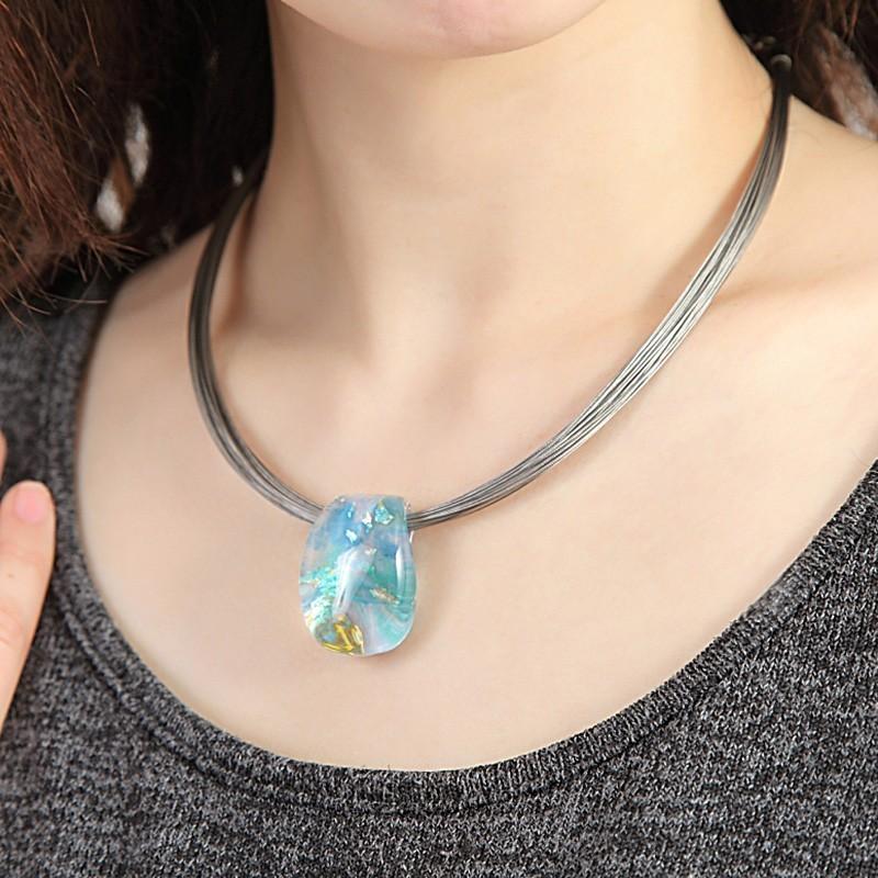 ガラスのジュエリー モネ L ネックレス 手作りガラス細工 ギフト