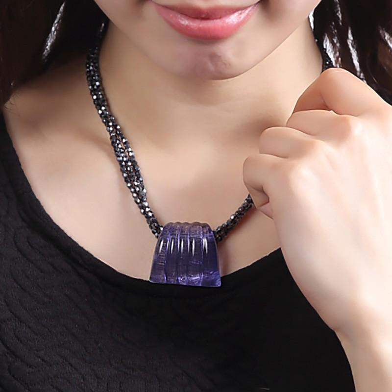 ガラスのジュエリー 漣パープル ネックレス 手作りガラス細工 ギフト プレゼント FF-purple-ripple FUSION FACTORY 送料無料 花以外 誕生日 | ブランド登録なし | 02
