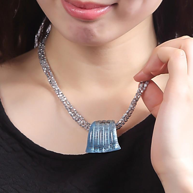ガラスのジュエリー シェル スカイブルー ネックレス 手作りガラス細工 ギフト プレゼント FF-sky-shell FUSION FACTORY 送料無料 花以外 誕生日 | ブランド登録なし | 03