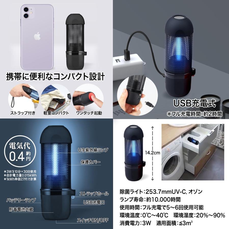 UV除菌 ライト USB 式 UV除菌器 紫外線 除菌 消臭 除菌ライト 抗菌多機能 旅行 ポータブル ペット 送料無料 U-062 花以外 | ブランド登録なし | 06