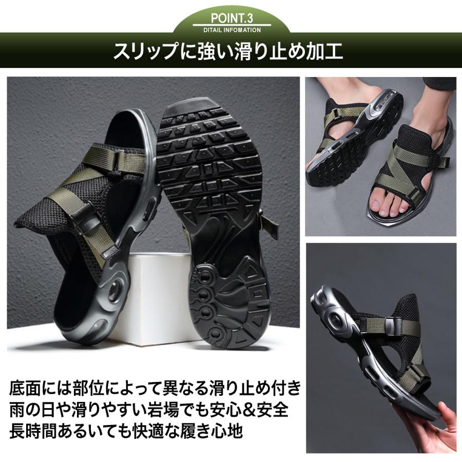 サンダル メンズ スポーツサンダル +4cm クッションソール ウレタンソール 健康志向 痛くないサンダル おしゃれ 送料無料 U-066 ギフト 敬老の日 | ブランド登録なし | 04
