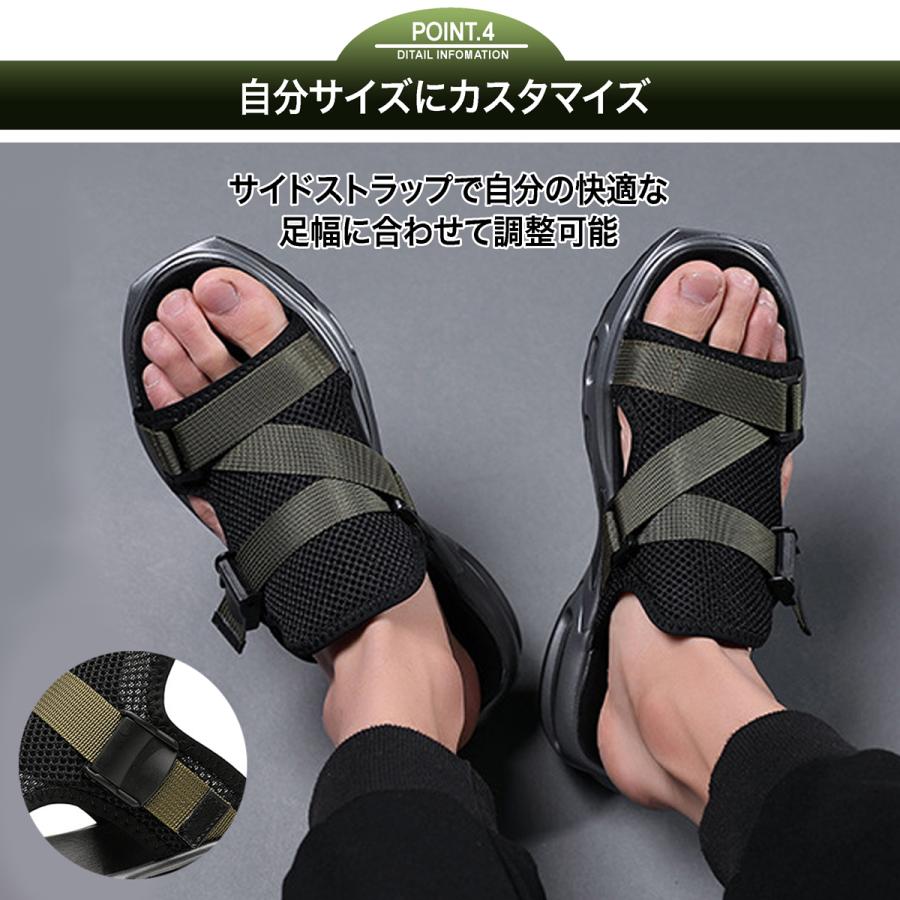 サンダル メンズ スポーツサンダル +4cm クッションソール ウレタンソール 健康志向 痛くないサンダル おしゃれ 送料無料 U-066 ギフト 敬老の日 | ブランド登録なし | 05