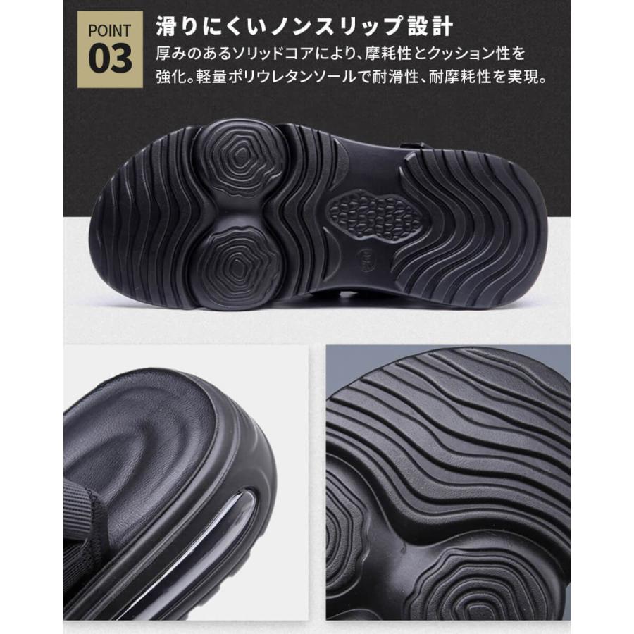 スポーツサンダル メンズ レディース おしゃれ サンダル 靴 黒 人気 ベルクロ スポーツ シューズ 送料無料 UC-324 ギフト 敬老の日 | ブランド登録なし | 06