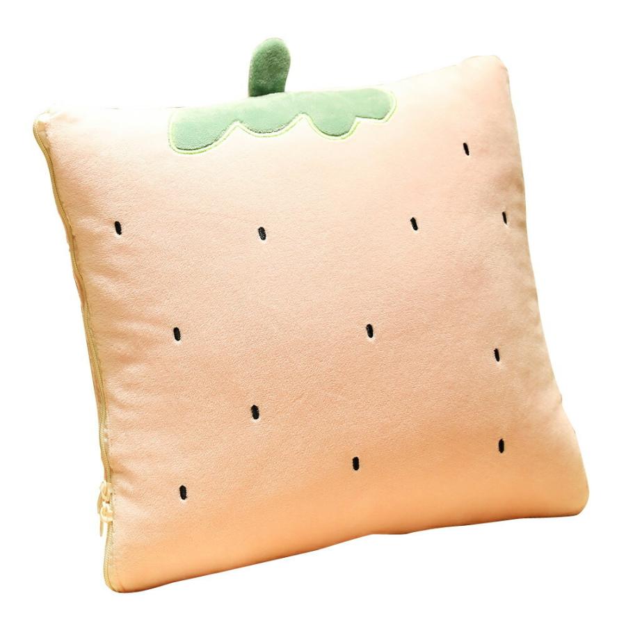 クッション ブランケット 一体型 抱き枕 3way 35cm×35cm ニンジン 人参