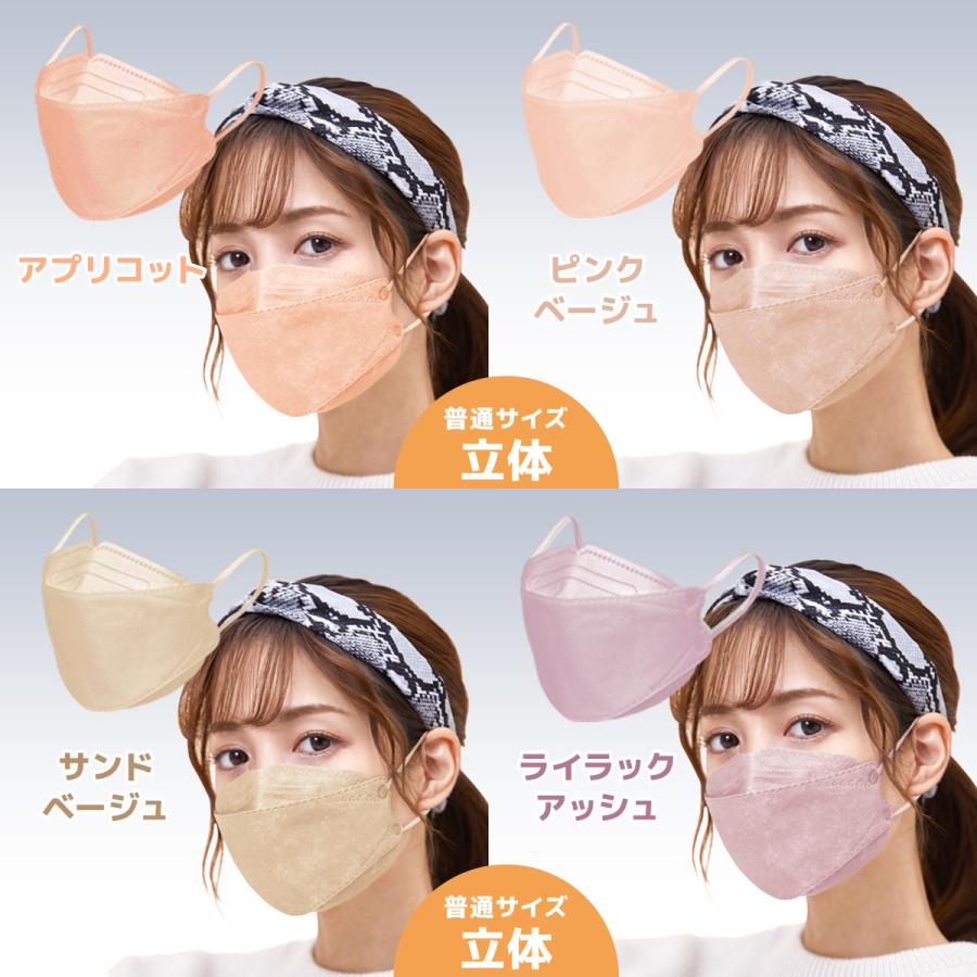 マスク【CICIBELLA】血色マスク 不織布 マスク カラー プリーツ 立体 三層 四層 構造 普通 サイズ ホワイト ベージュ ピンク グレー ブラック UO-518 | ブランド登録なし | 14