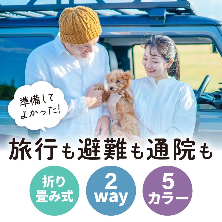 ペットキャリー 折りたたみ バッグ 2way ショルダー 旅行 避難 通院 8kg以下 送料無料 猫 犬 メッシュ 軽量 車 病院 UP-013｜japandoll｜02