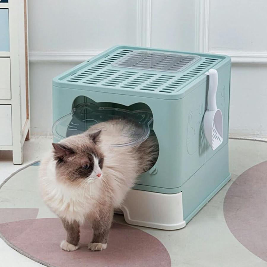猫 トイレ 組み立て式 全4色 猫トイレ 大型 カバー おしゃれ 簡単 上