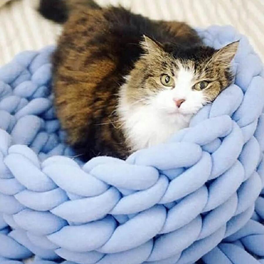 ペットベッド チャンキーニット 編み 全6色 超極太 ペットハウス