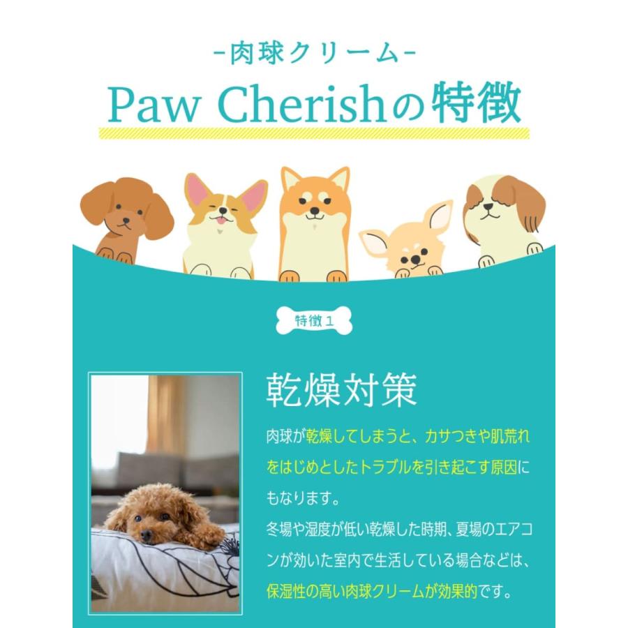 お試し価格 肉球クリーム 犬 猫 天然由来 PawCherish パウチェリッシュ 30g 滑り止め 舐めても大丈夫 犬用  安全  送料無料 あすつく SL UP-686｜japandoll｜05