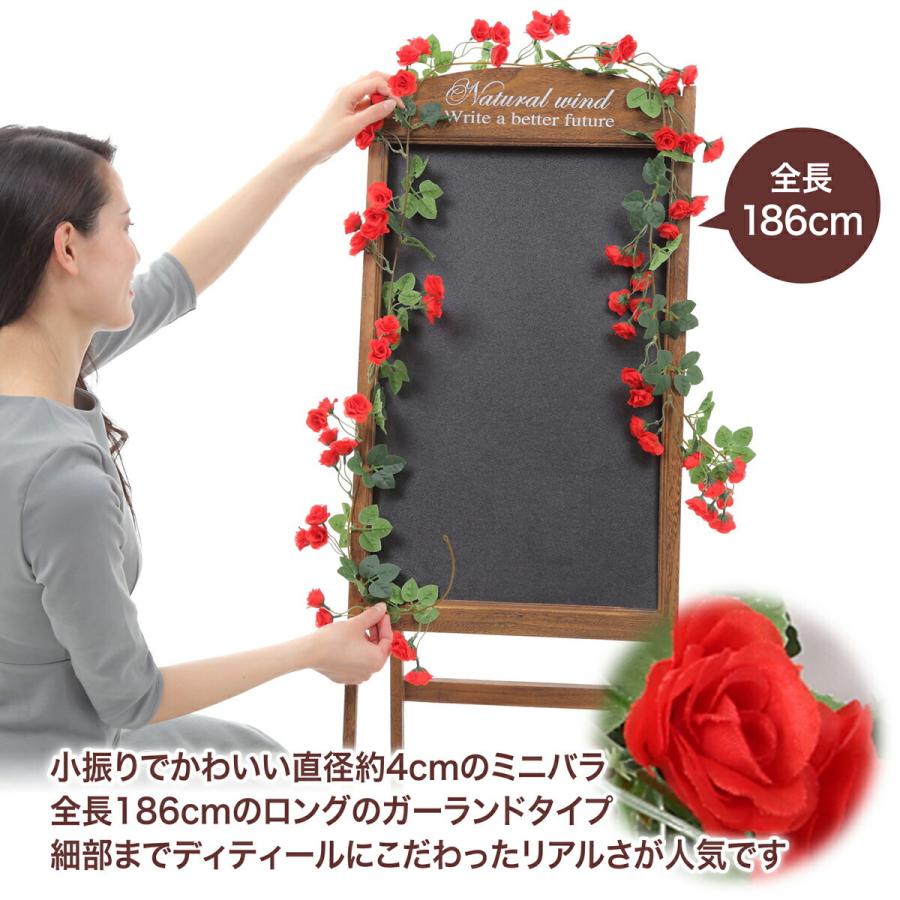 バラ 薔薇 造花 ガーランド アーティフィシャルフラワー 全3色 ロング 全長186cm 直径4cm レッド ホワイト ピンク インテリア 枯れない US-707 父の日 | ブランド登録なし | 01