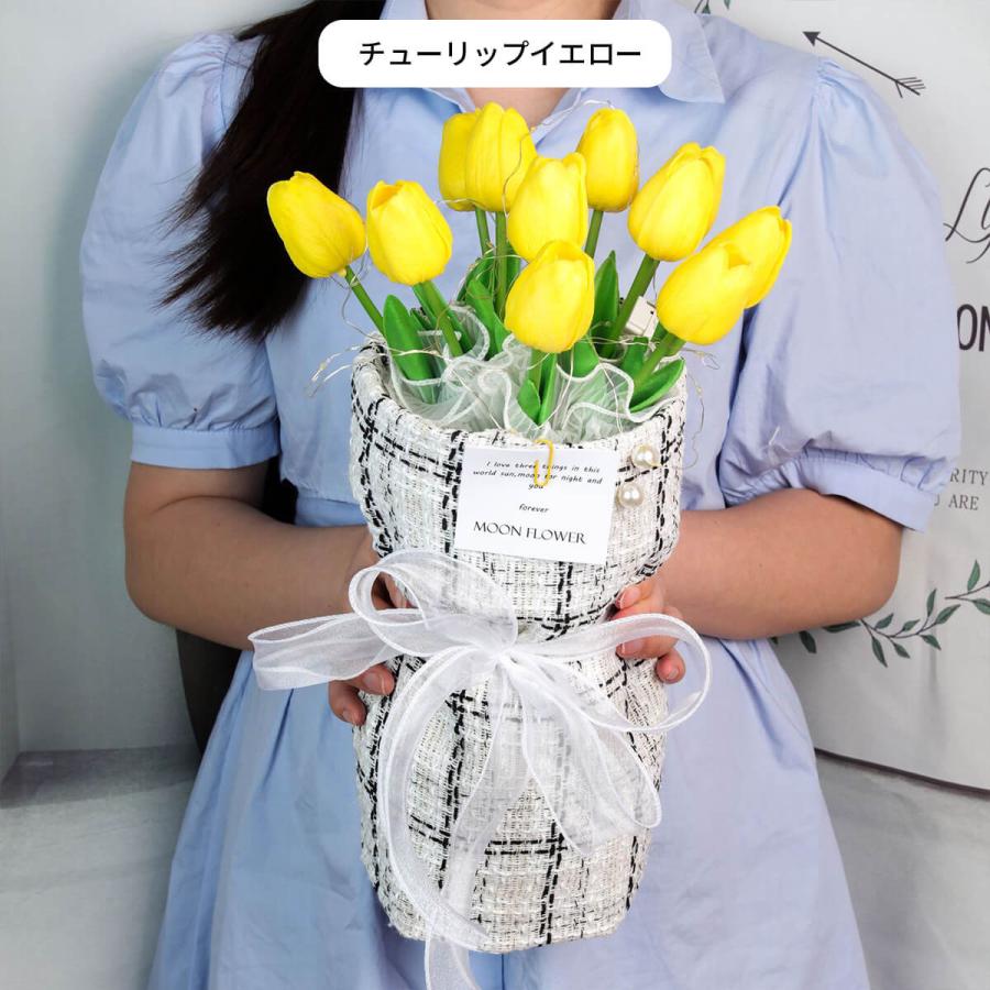 アーティフィシャルフラワー 花束 プレゼント LED ライト付 チューリップ ブーケ 造花 花 ボックス ギフト 誕生日 発表会 US-717 父の日 | ブランド登録なし | 06