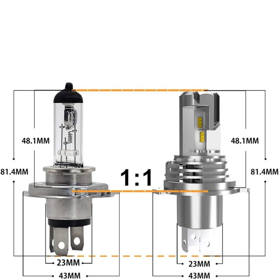 H4 led ヘッドライト Hi/Lo 新車検対応 車/バイク用 冷却ファン搭載 13000K 12V車対応 6000LMｘ2 12000LM｜japandrem｜16