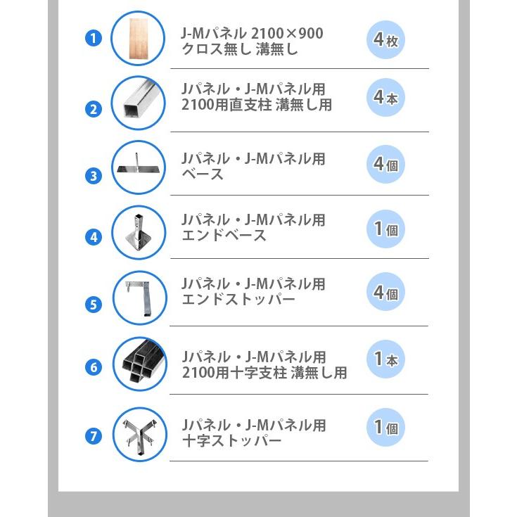 パネル 2100×900 クロス無し 溝無し 十字パネル 支柱セット パーテーション セット イベント 仕切り 区切り ブース 展示 オフィス 木製 現場_5