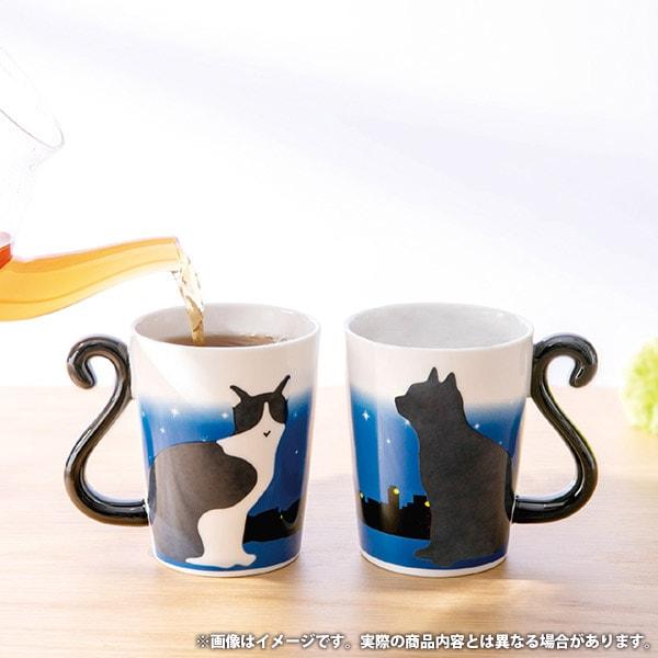 食器 ギフト マグカップ ペアマグ ツイン ねこ 猫 黒猫 色変わり