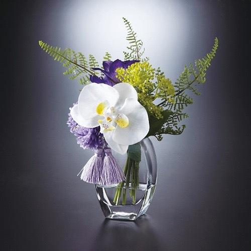 1650円 2年保証 お供え 花 お供え物 造花 アレンジ 仏花 花束 仏壇用 ギフト プリマ ガラスウォーターの供花 胡蝶蘭 Prsy 0133 12 のし 包装不可