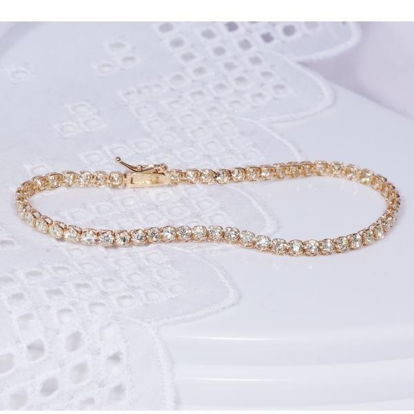 K18 3ct ダイヤモンド テニスブレスレット 3カラット 18金 4月誕生石