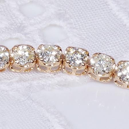 K18 3ct ダイヤモンド テニスブレスレット 3カラット 18金 4月誕生石