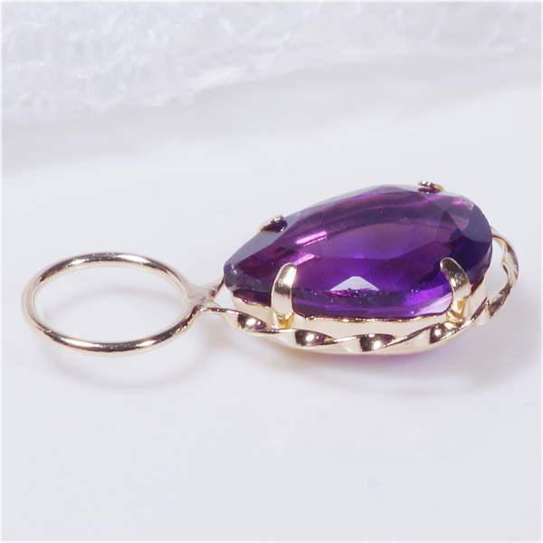 アメジスト k18 ピアス イヤリング チャーム K18 1.6ct アメシスト チャーム ペアシェイプ 18金（ピアス